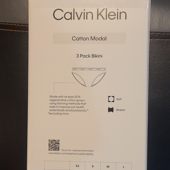 New Calvin Klein Women's Carousel Logo Cotton Stretch Bikini Panties 3 Pack - Picture 7 of 7